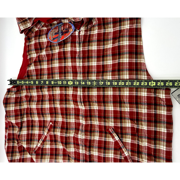 Women's Reversibles Hooded Red Plaid Zip Vest 3XL Sears New with Tags Old Stock - Picture 8 of 14